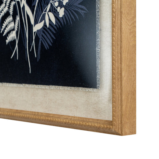 Flora & Fauna Collection Meadow On Linen In Beaded Frame