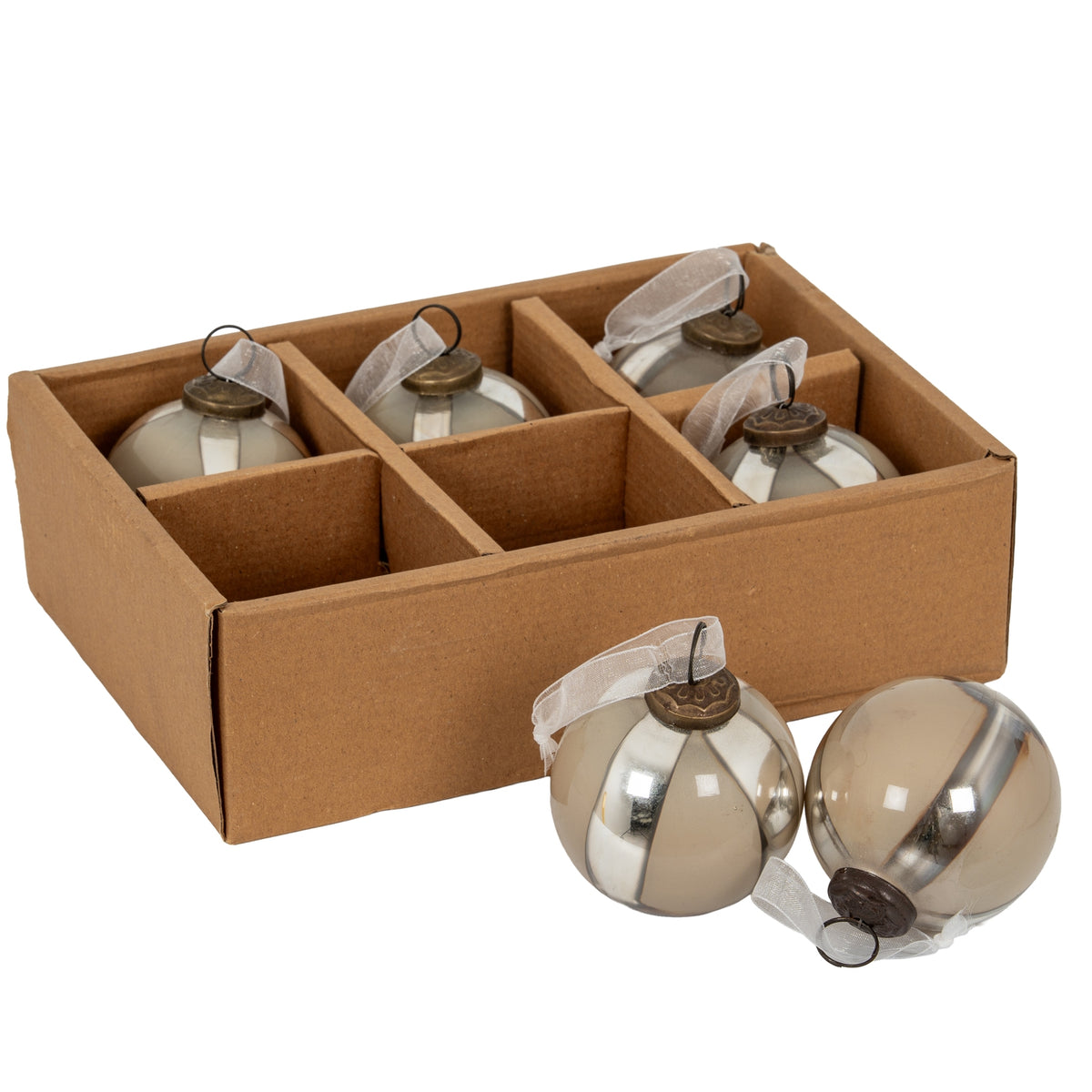 Silver Ombre Set Of 6 Baubles