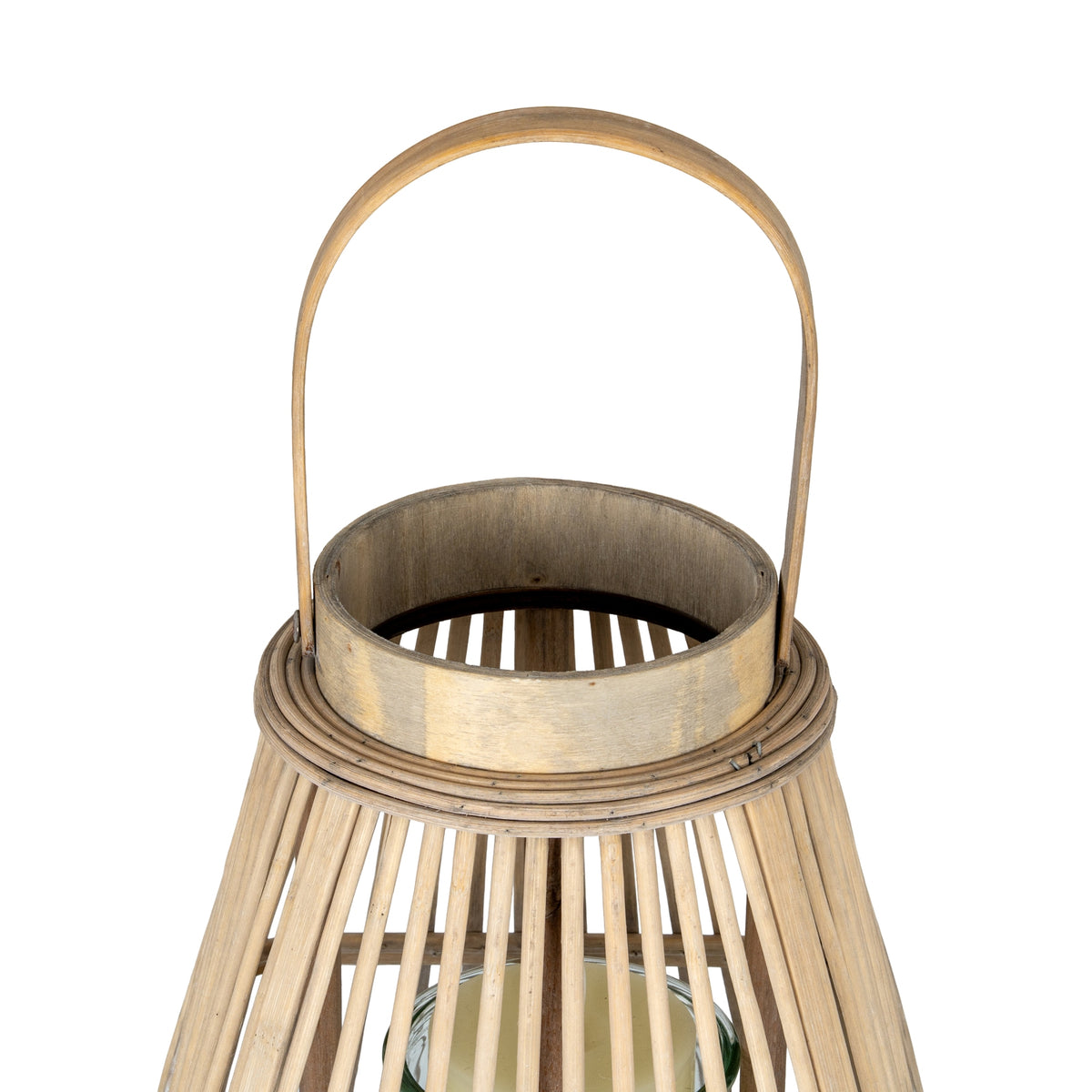 Medium Peardrop Wicker Lantern With Glass Holder