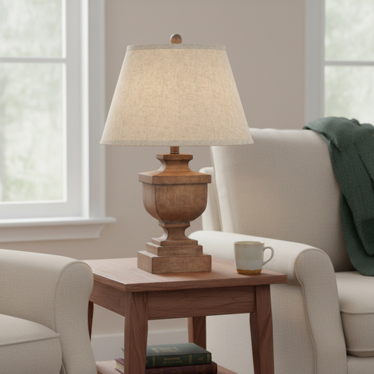 Ravelle Table Lamp With Edged Linen Shade