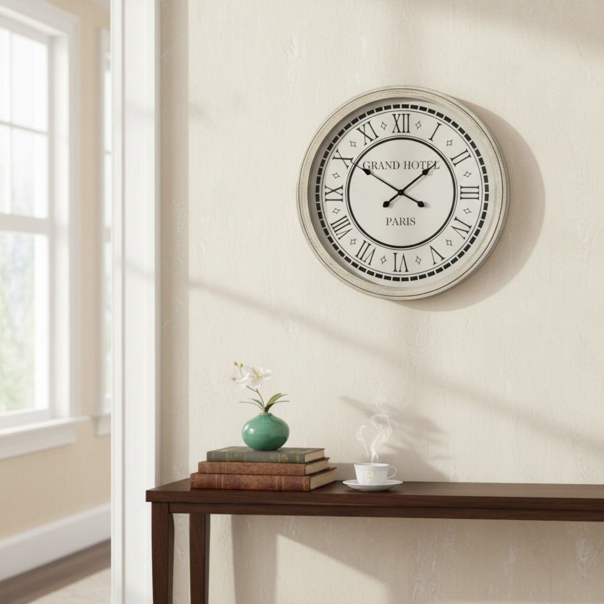 Hotel Paris Large Grey Clock With Glass