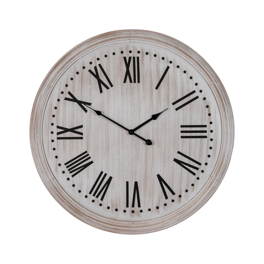 White Wash Clock With Black Numerals