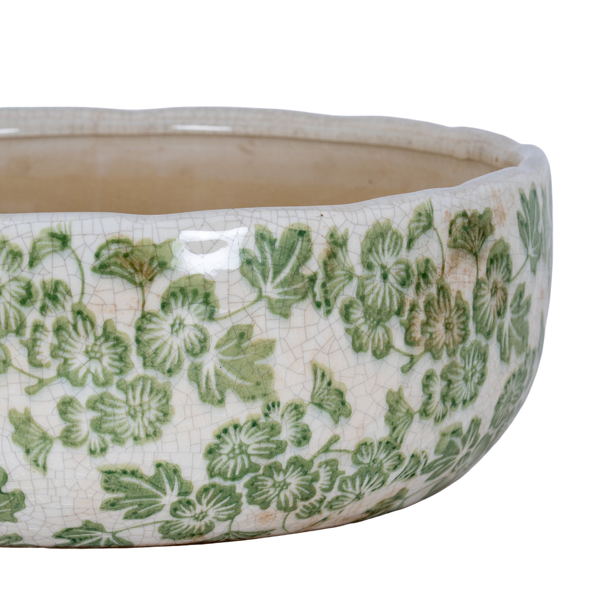 Small Green Clover Ceramic Bowl Pot