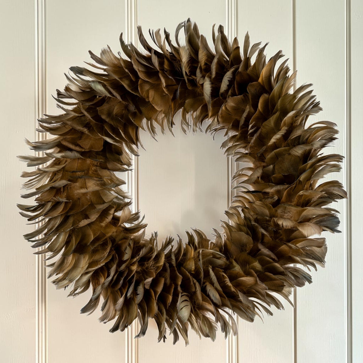 Fawn Feather Wreath Christmas Decoration