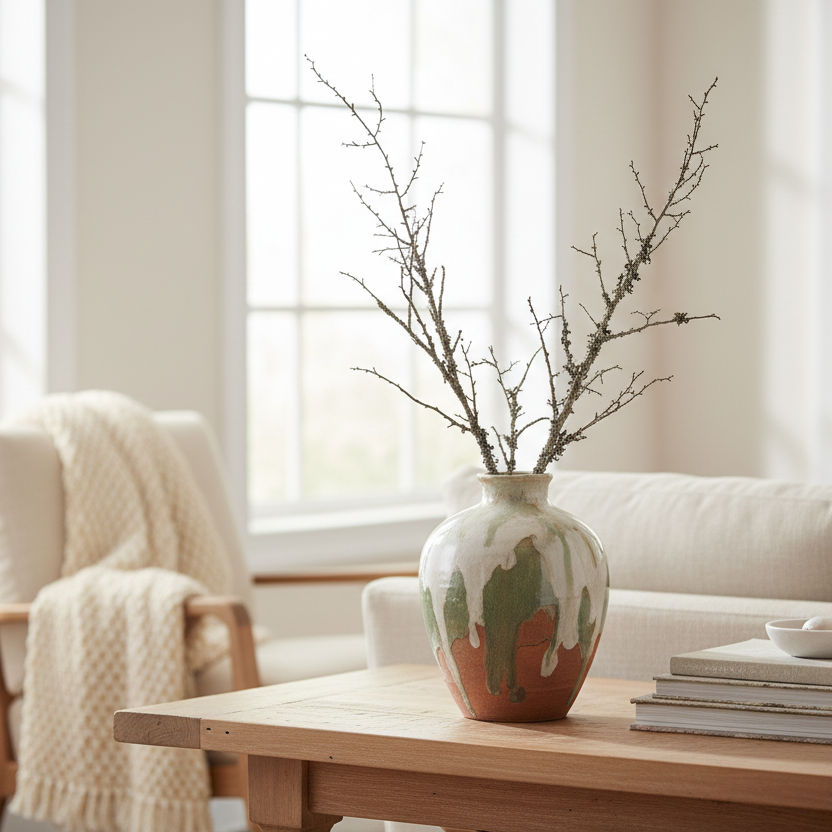 Snowy Winter Woodland Branch Artificial Flower Stem