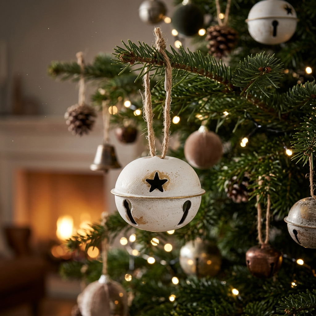 White Metal Nordic Bell Decoration Christmas Decoration