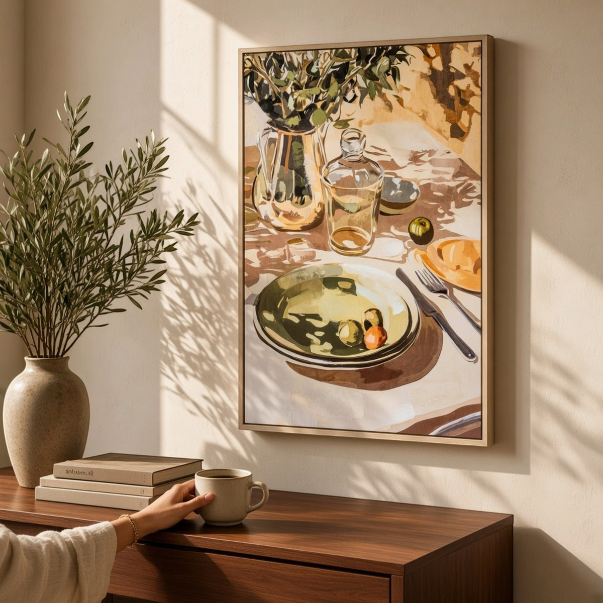 Alfresco Evening Hand Painted Canvas in Frame