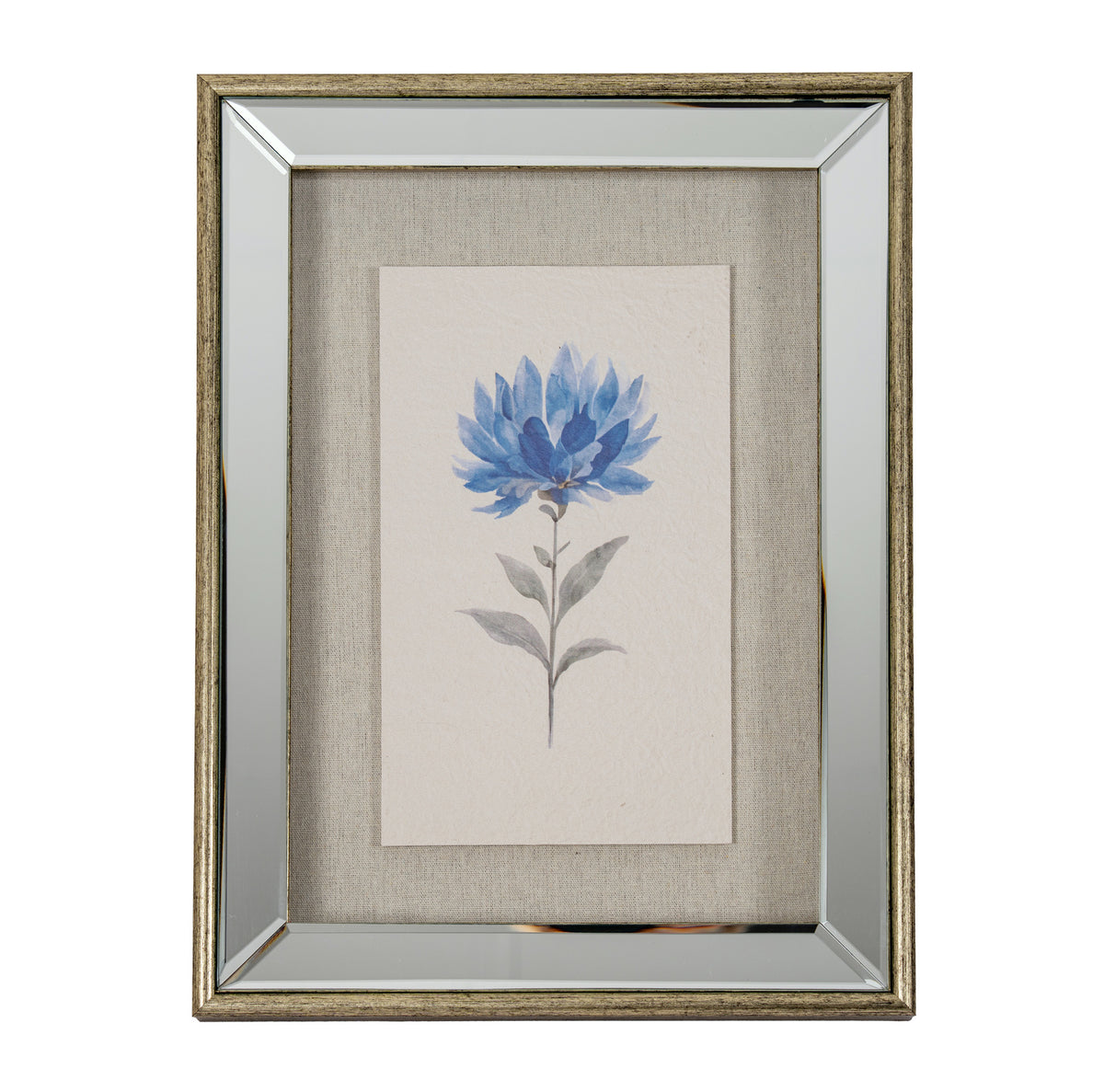 Rosalie Textured Paper Dahlia in Mirrored Frame