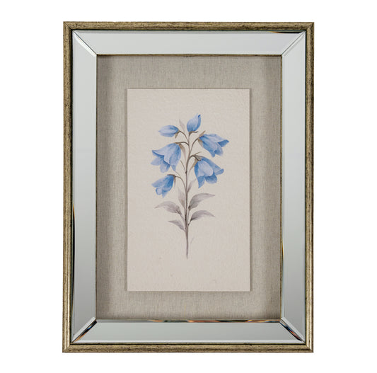 Rosalie Textured Paper Bluebell in Mirrored Frame