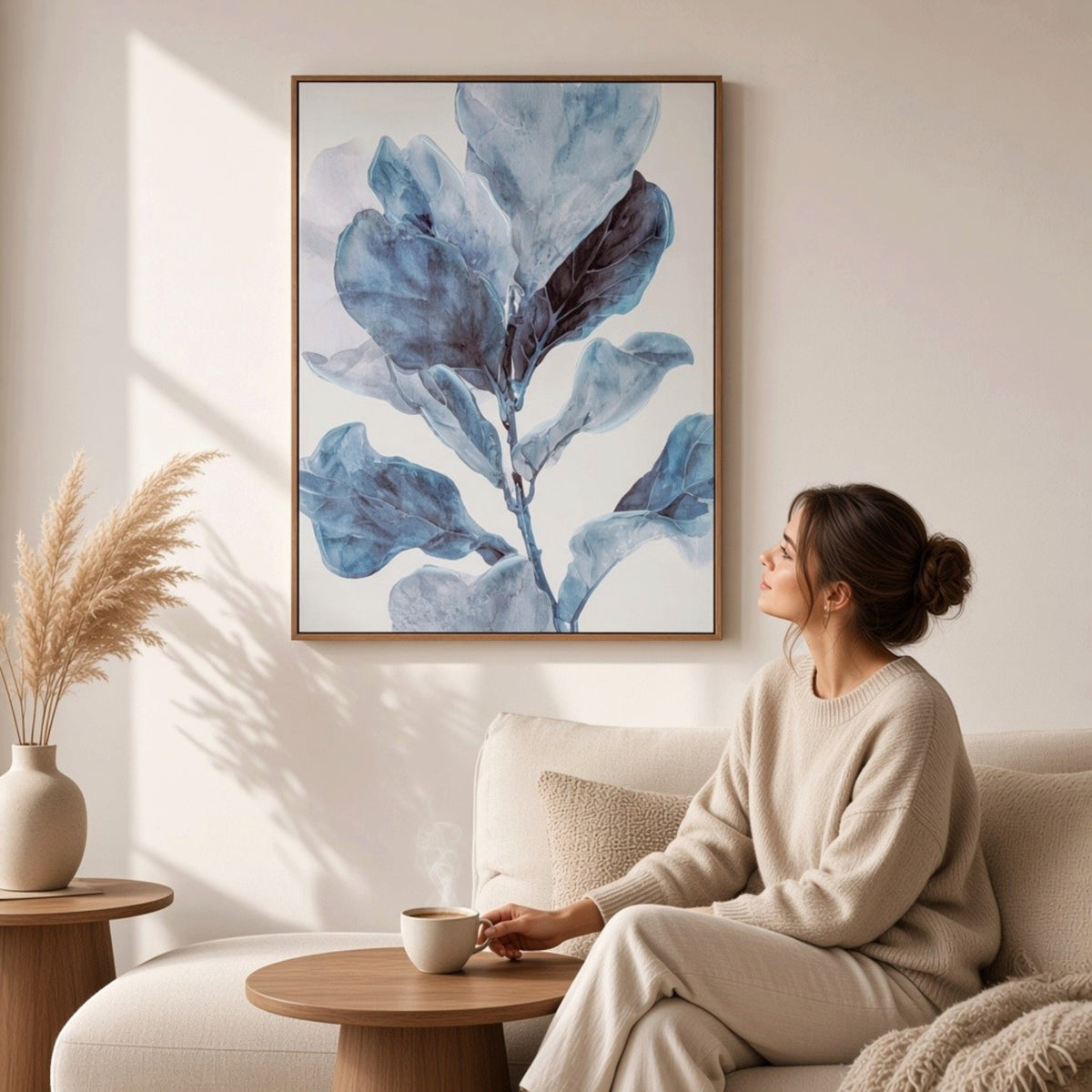 Silva Eucalyptus Hand Painted Canvas in Frame