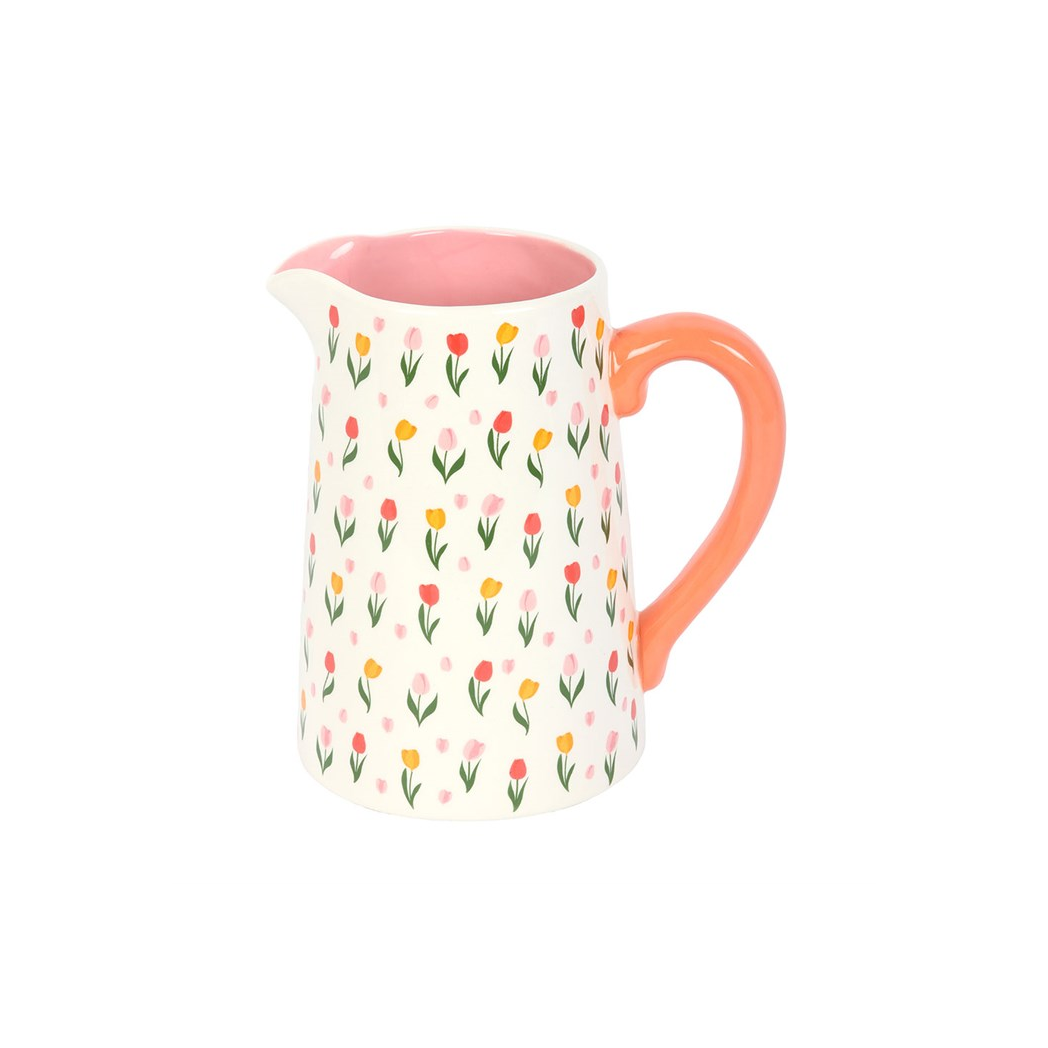 Tulip Print Ceramic Flower Jug