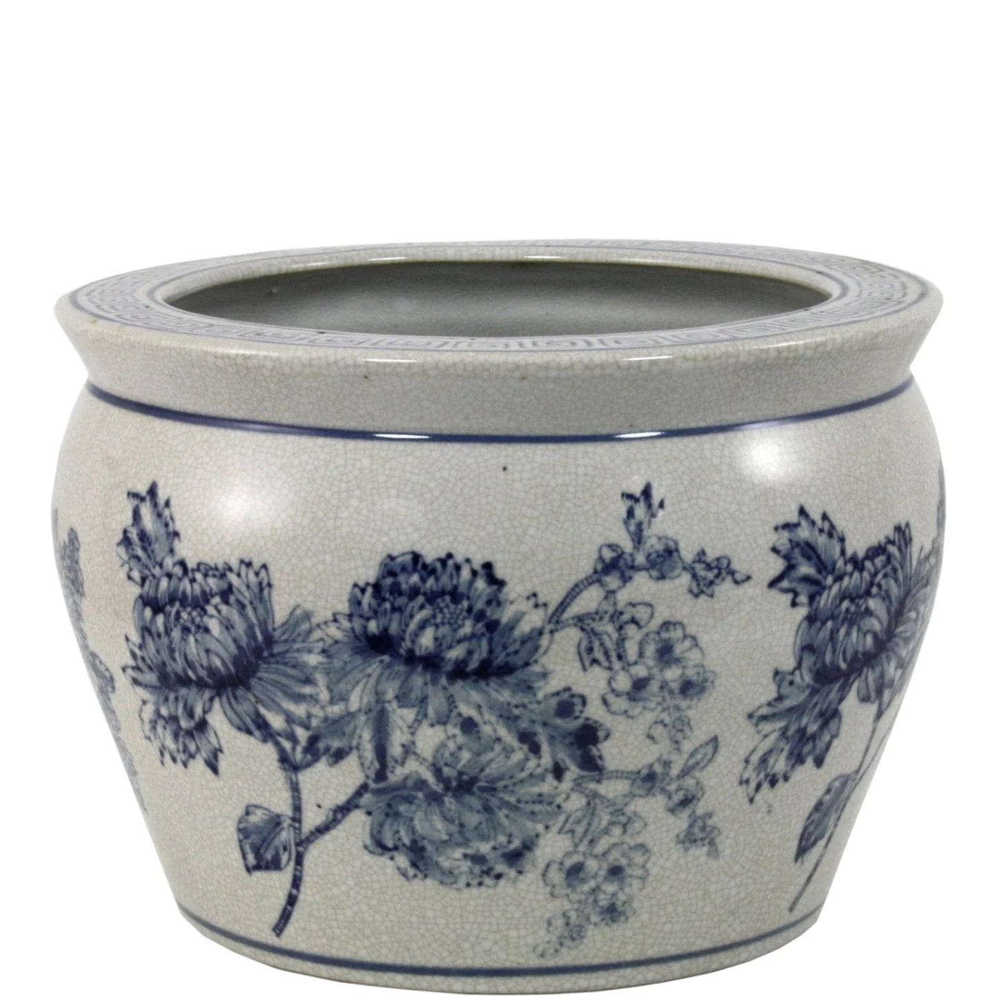 Ceramic Planter  Vintage Blue & White Magnolia Design