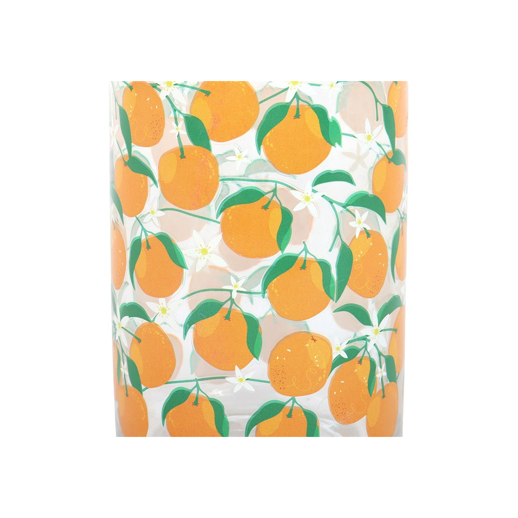 Orange Print Can Glass