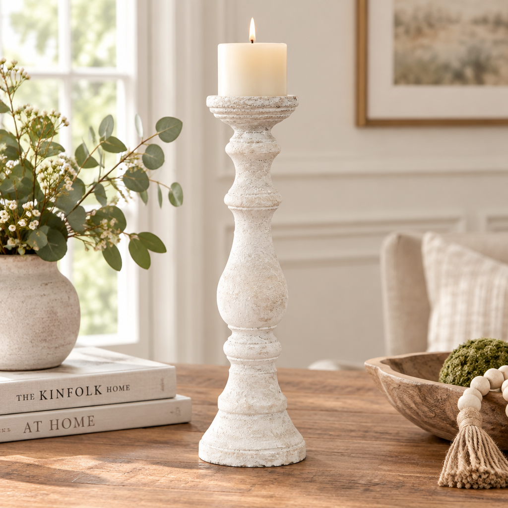 Large Stone Candle holder Decorative Home Candle Holder