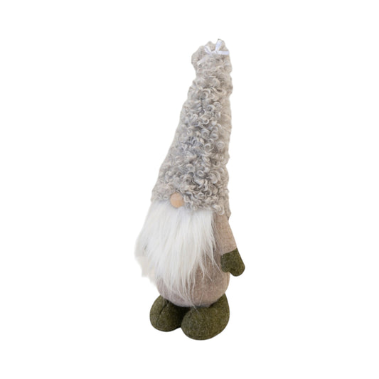 Green and Beige Fabric Gonk Christmas Ornament