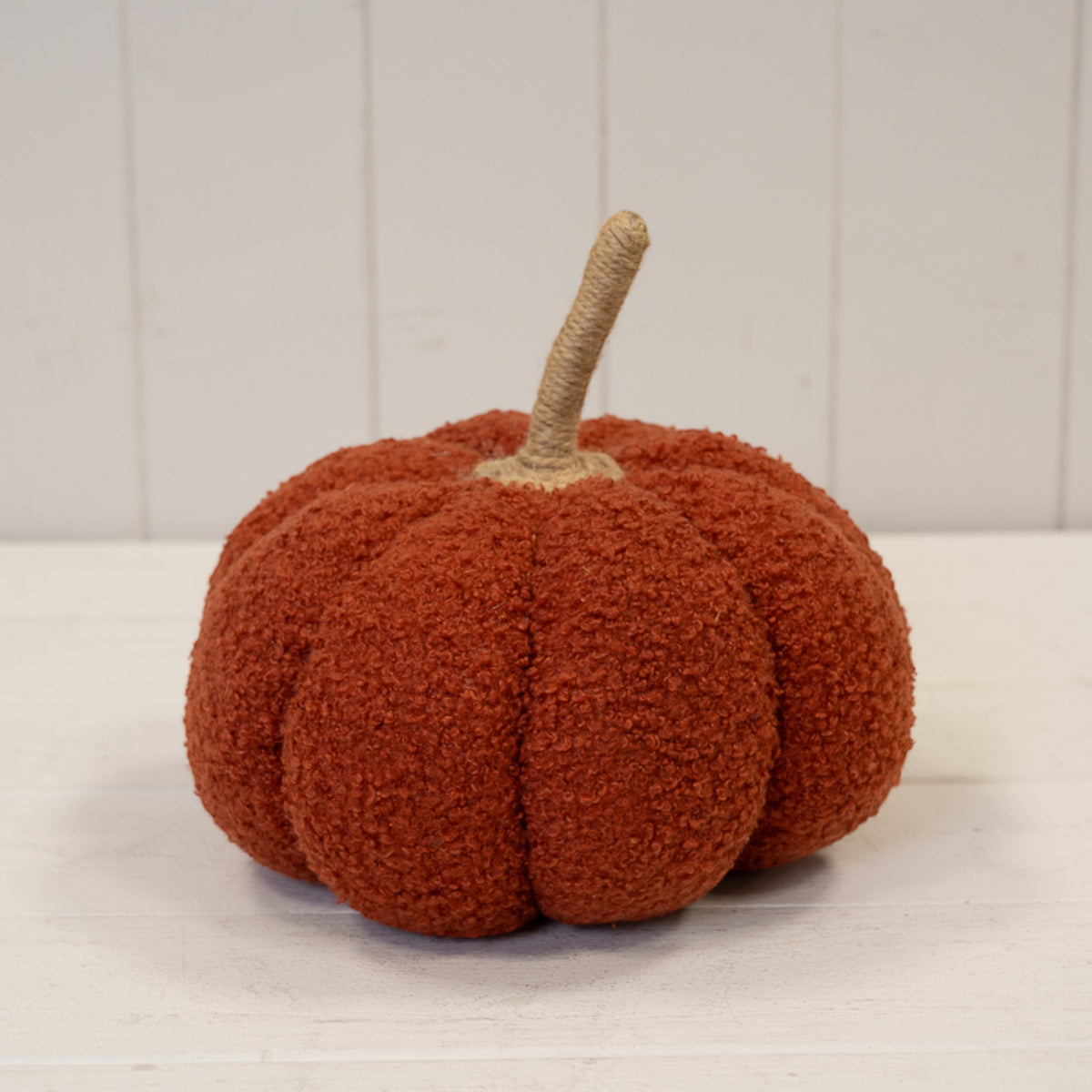 Large Orange Boucle Fabric Pumpkin Autumn Decoration