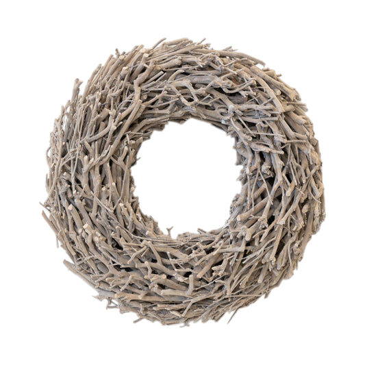 Whitewashed Root Branch Wreath 45cm