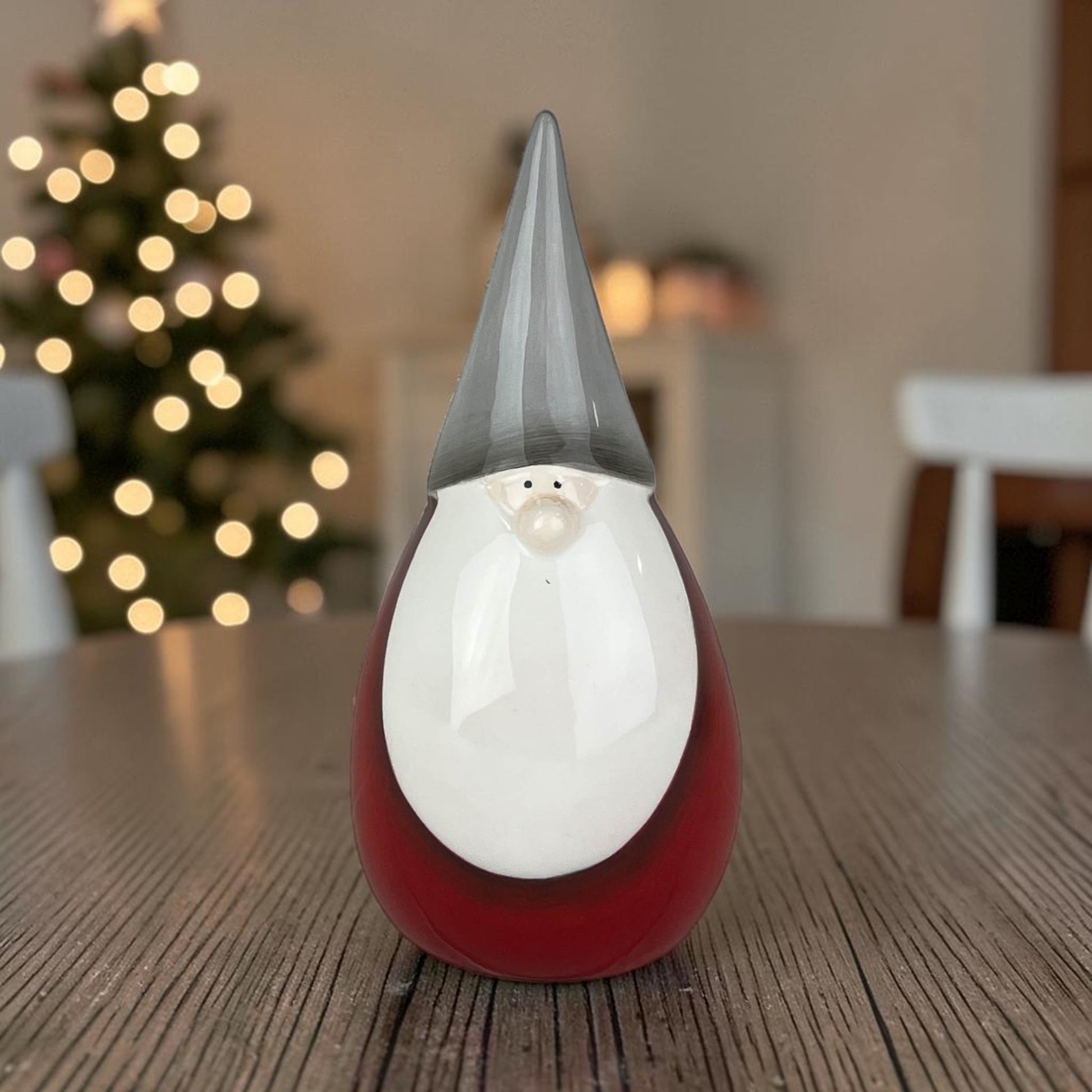 Red Ceramic Santa Christmas Decoration