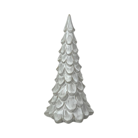 Glazed Ceramic Tree Ornament with Textured Detail