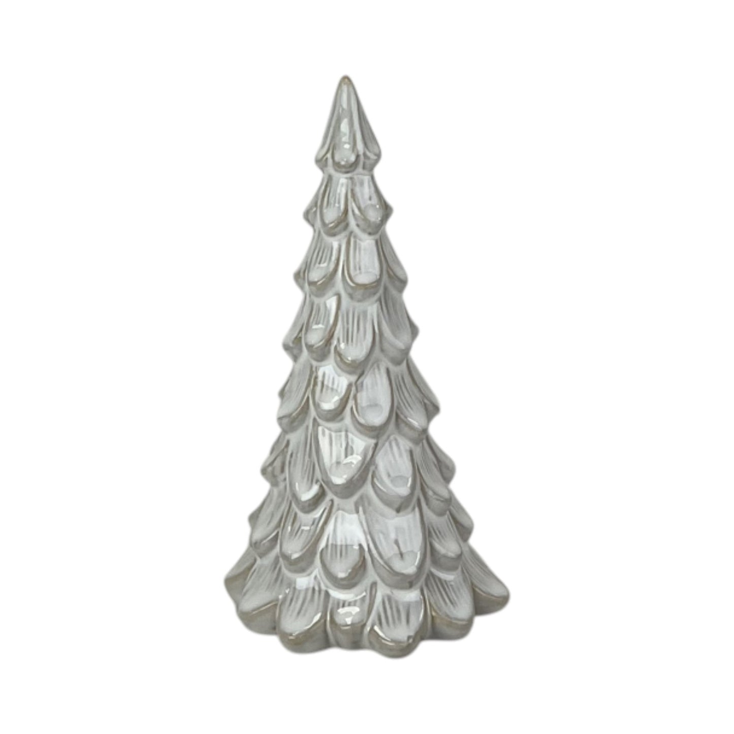 Glazed Ceramic Tree Ornament with Textured Detail