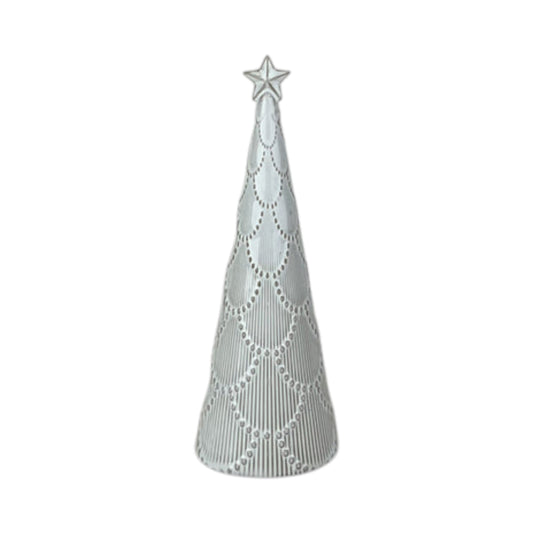 Glazed Ceramic Tree Ornament with Textured Detail