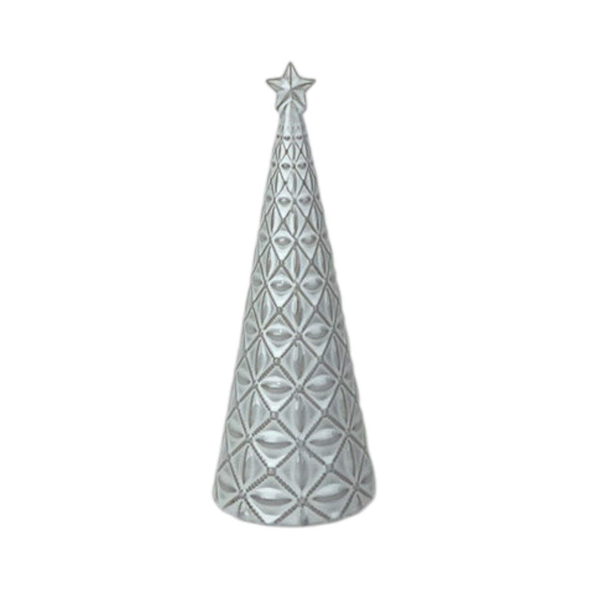 Glazed Ceramic Tree Ornament with Textured Detail