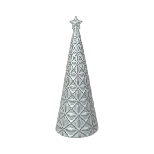 Glazed Ceramic Tree Ornament with Textured Detail