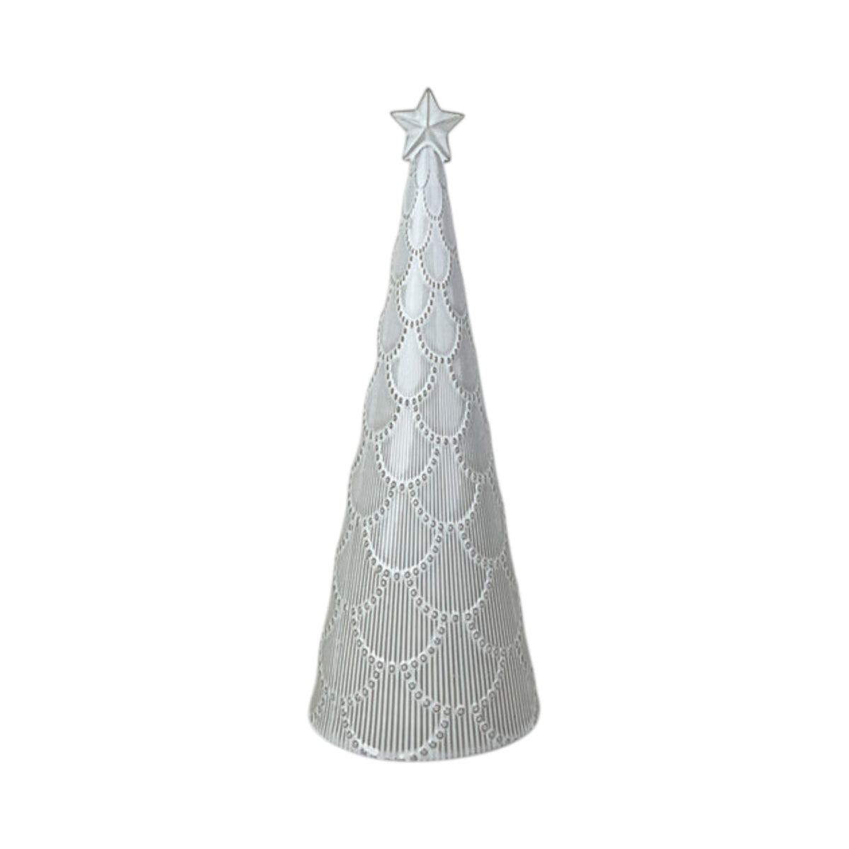 Glazed Ceramic Tree Ornament with Textured Detail