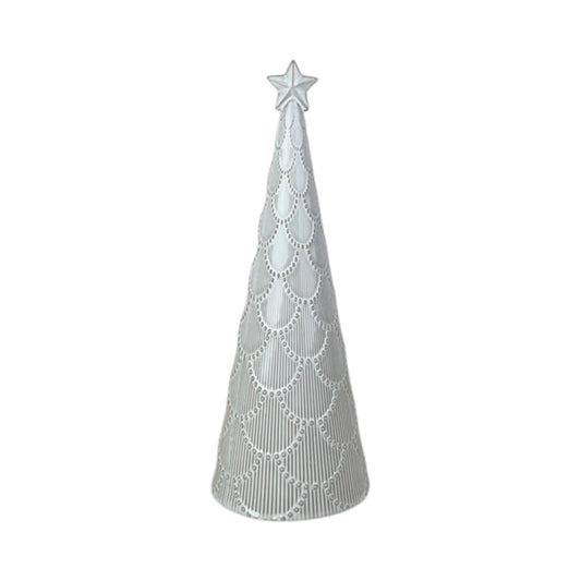 Glazed Ceramic Tree Ornament with Textured Detail