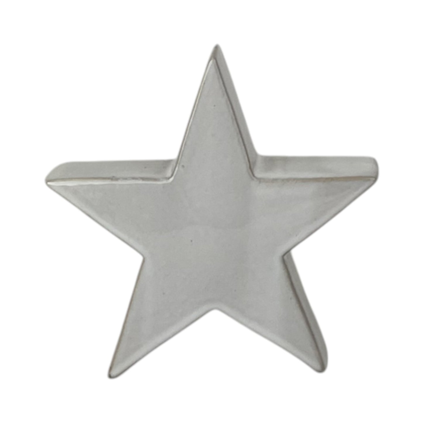 Glazed Ceramic Star Ornament with Textured Detail