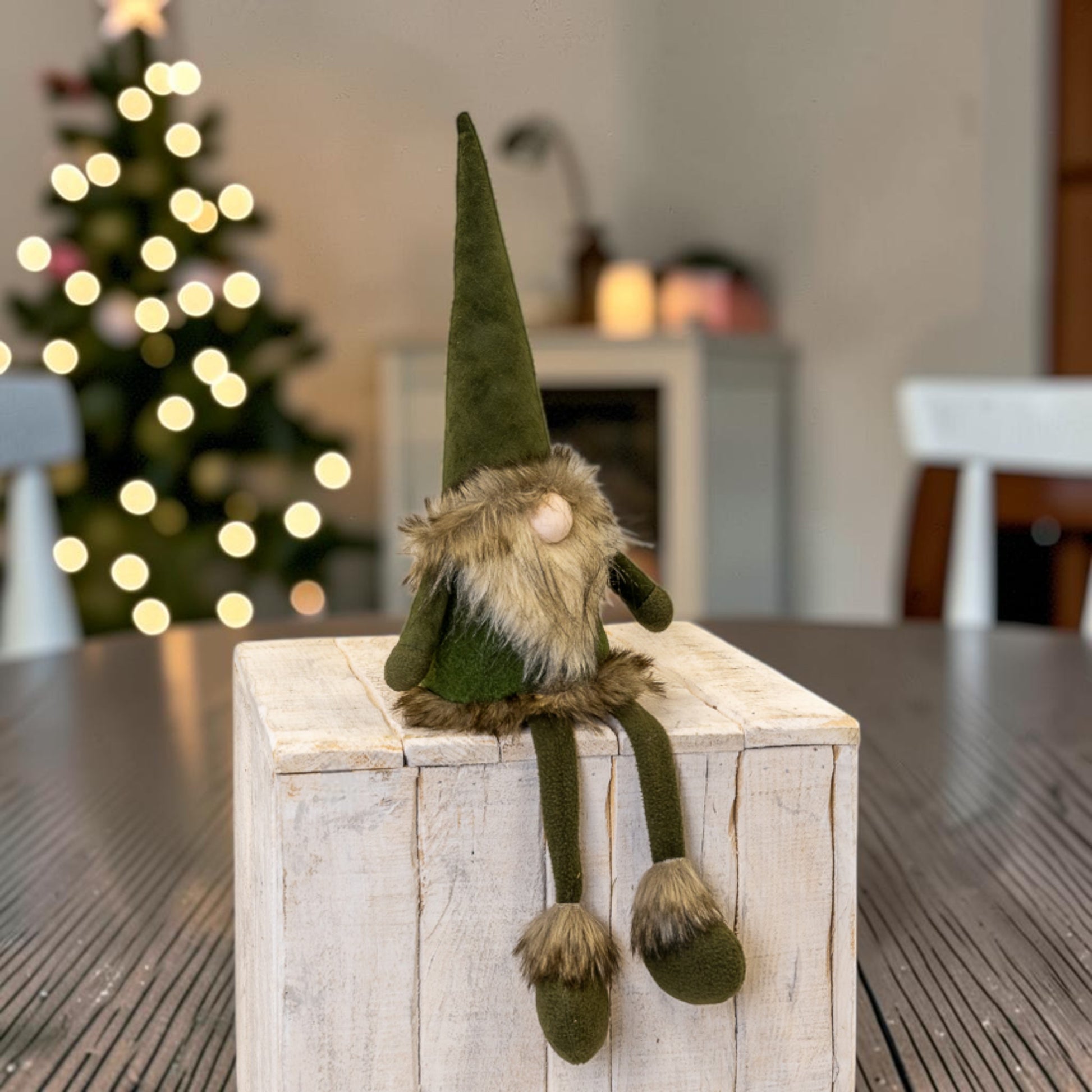 Green Fabric Christmas Gonk Decoration 55cm