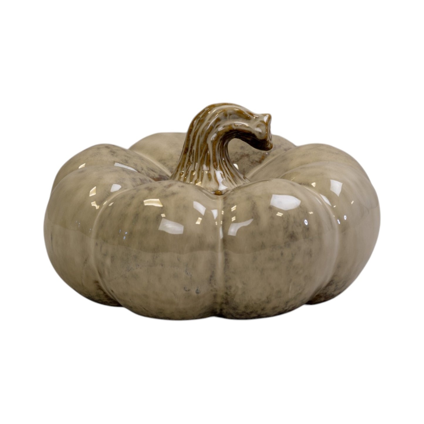 Beige Mottle Ceramic Pumpkin Decoration
