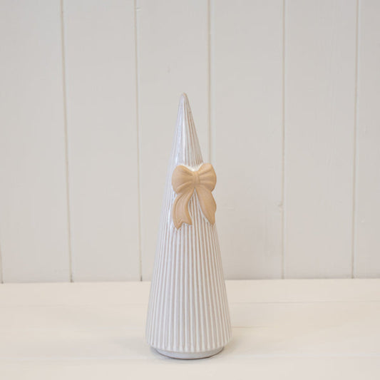 Medium Stoneglazed Striped Tree with Bow Detail