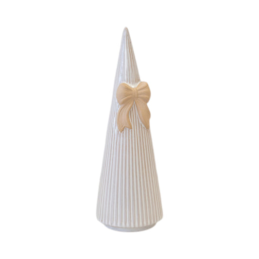 Medium Stoneglazed Striped Tree with Bow Detail