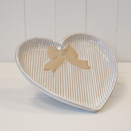 Large Heart Plate with Bow Detail