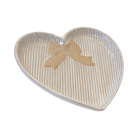 Large Heart Plate with Bow Detail