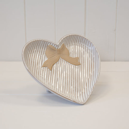 Medium Heart Plate with Bow Detail