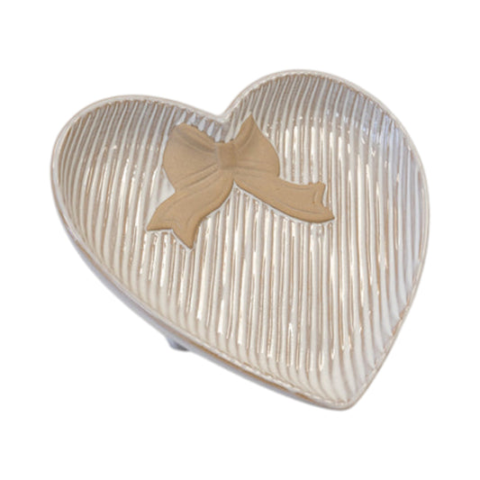 Medium Heart Plate with Bow Detail