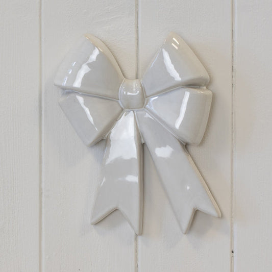 Large Ceramic Double Bow Decor Christmas Decoration