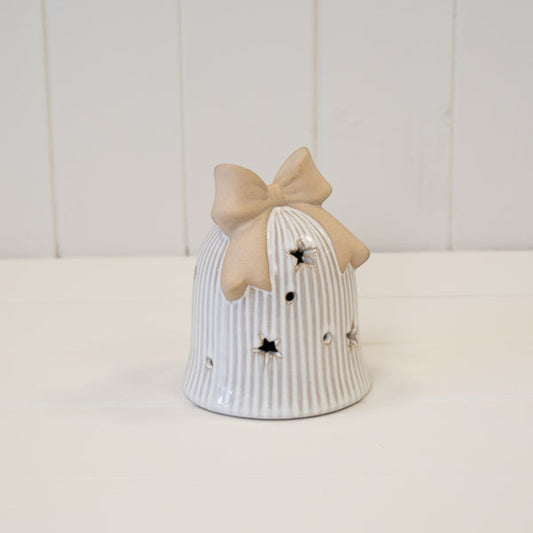 LED Ceramic Christmas Bell with Bow