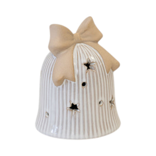 LED Ceramic Christmas Bell with Bow
