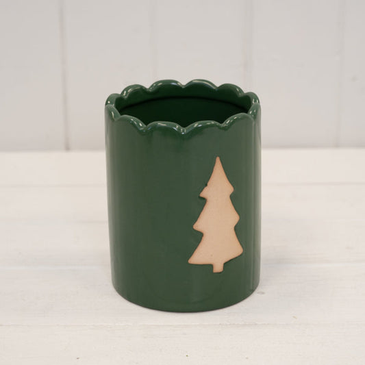 Forest Green Tree Decor Pot Christmas Decoration