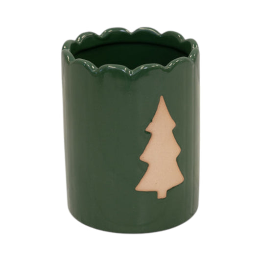 Forest Green Tree Decor Pot Christmas Decoration