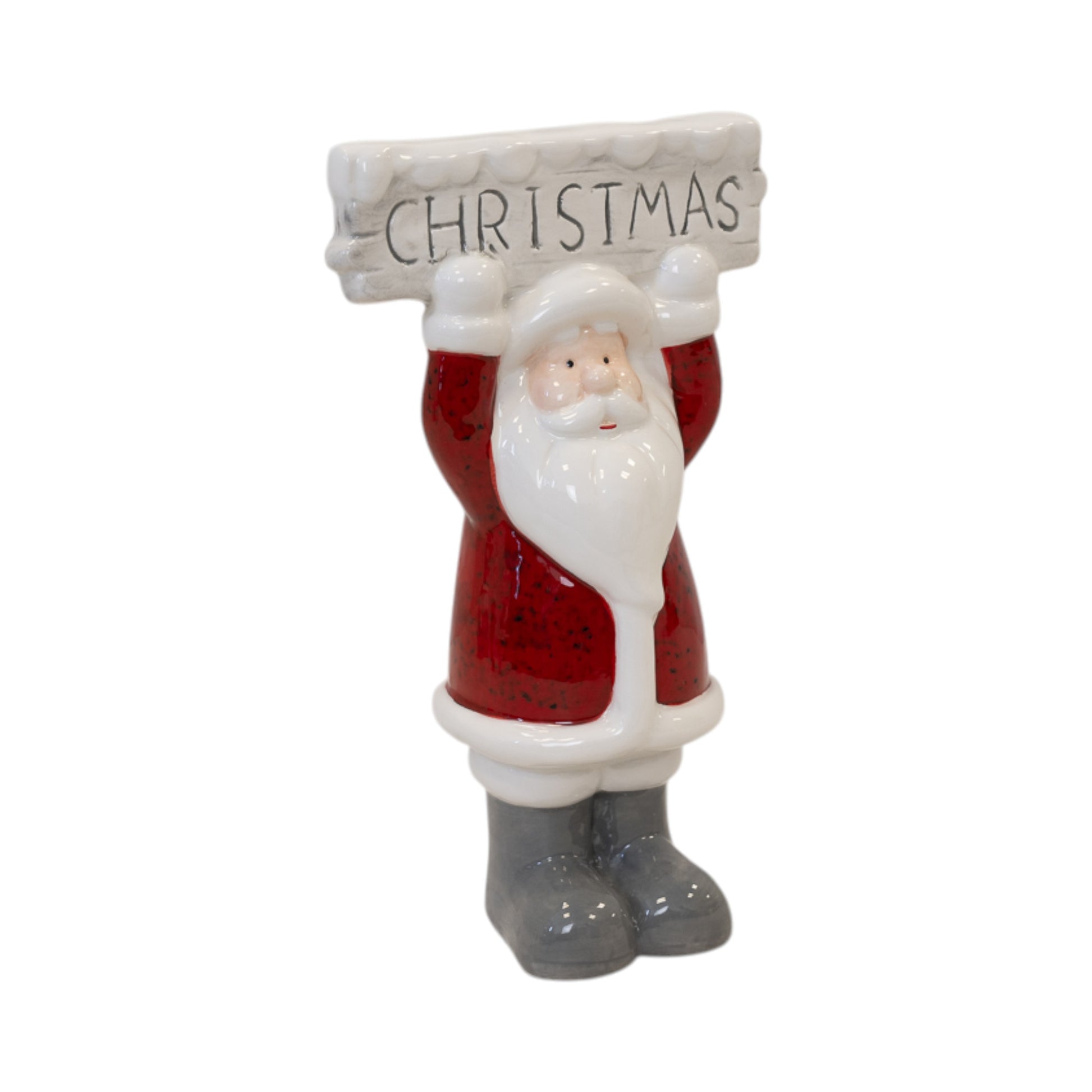 White Santa Christmas Decoration 22cm