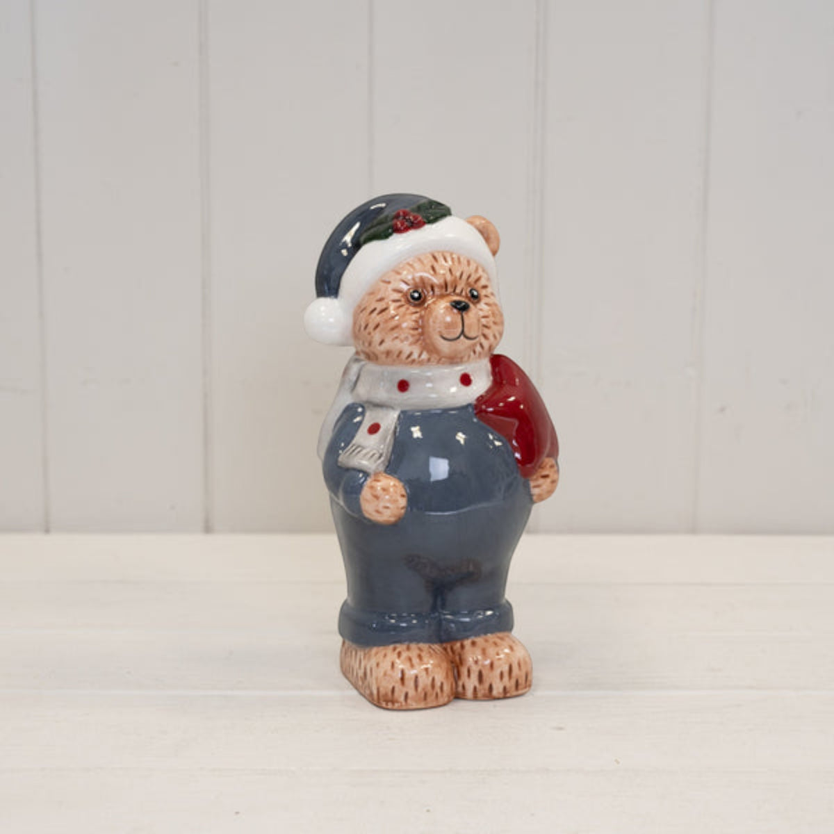 Satchville Bear in Winter Blue Christmas Decoration