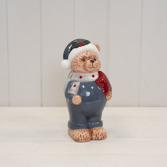 Satchville Bear in Winter Blue Christmas Decoration