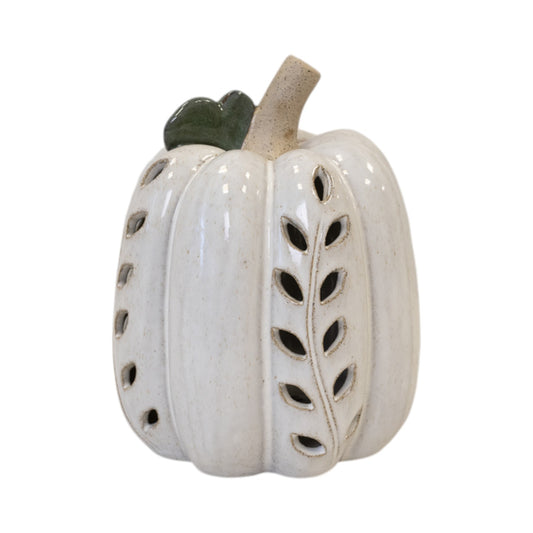 LED Pumpkin with Open Leaf detail