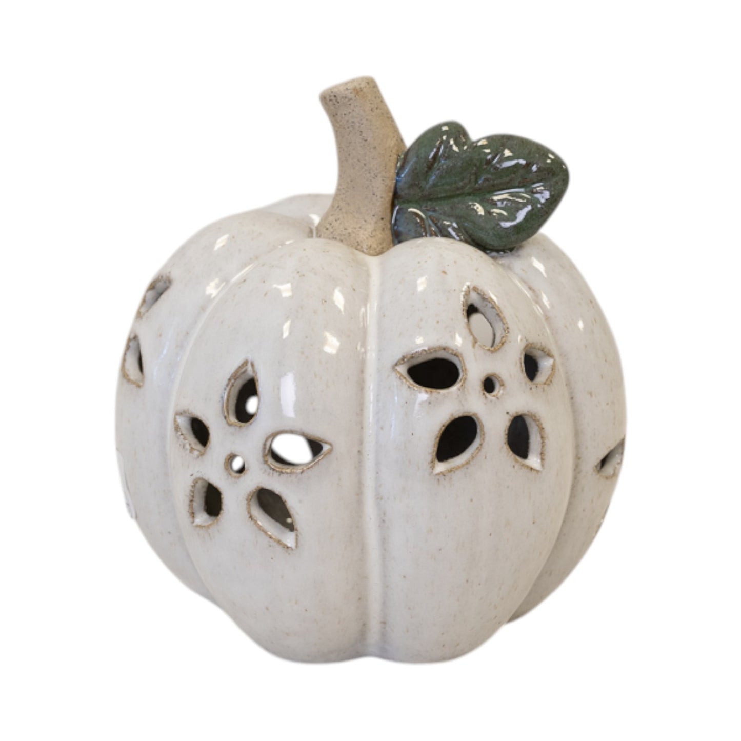 Small LED Pumpkin with Open Flower Detail