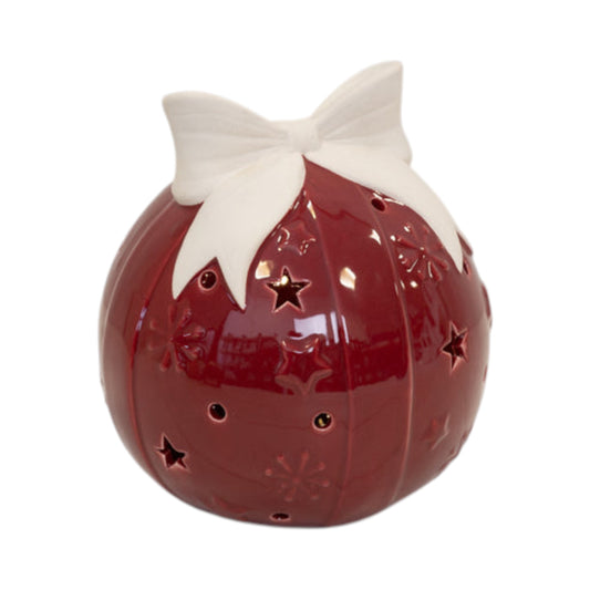 Traditional Red LED Bauble with Bow