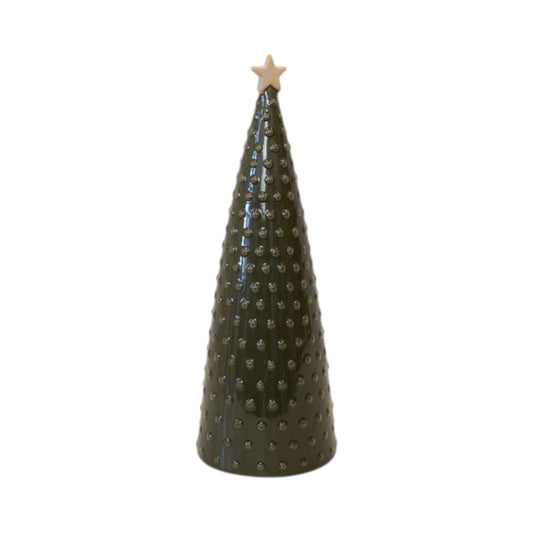 Ceramic Green Pimpled Christmas Tree Large